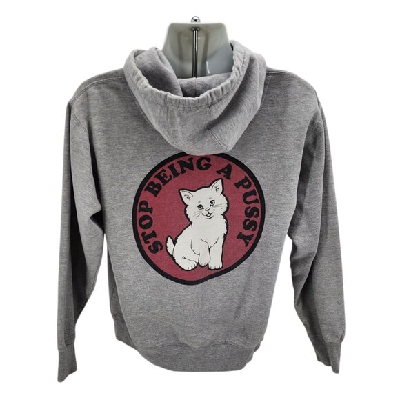 Ripndip Adult Medium Hoodie Stop Being A Cat Gray Graphic Sweatshirt - Picture 4 of 14